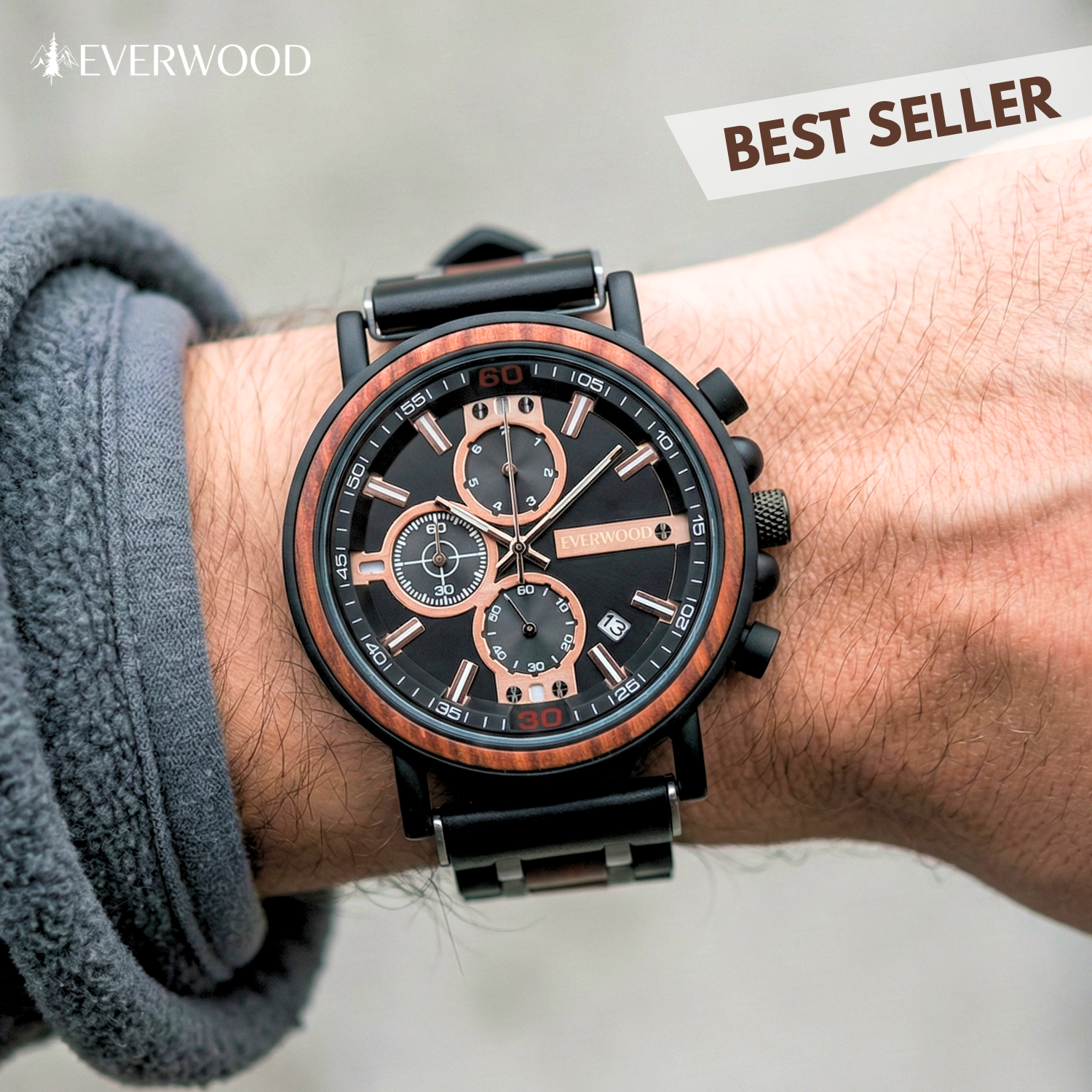 EverWood™ - Dark Eclipse Chronograf 44mm