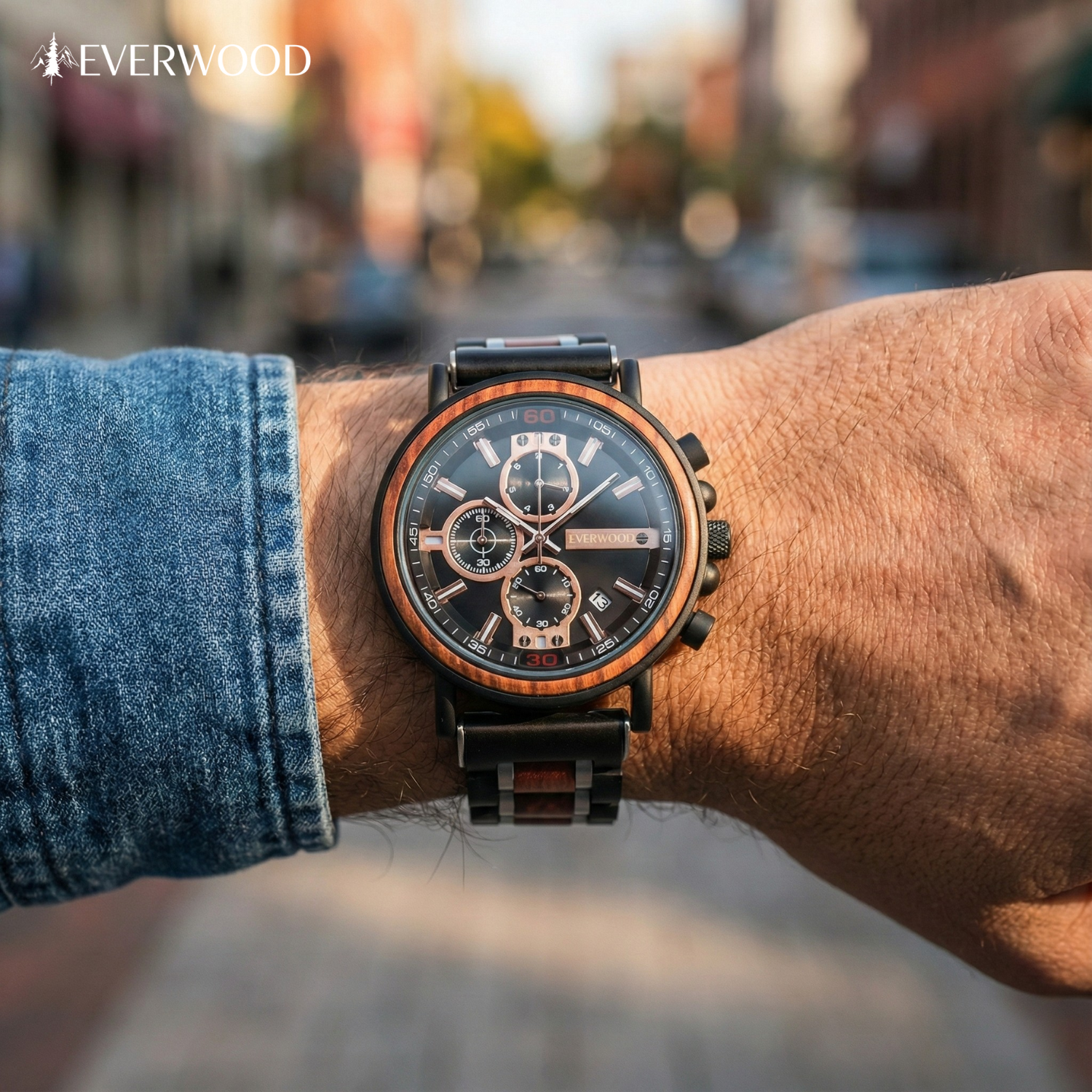 EverWood™ - Dark Eclipse Chronograf 44mm